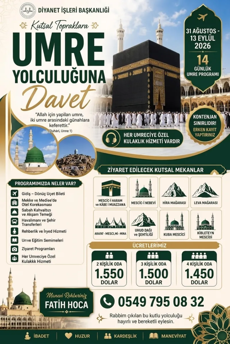 Eylül Umresi — 3 Yıldız Ekonomik Paket