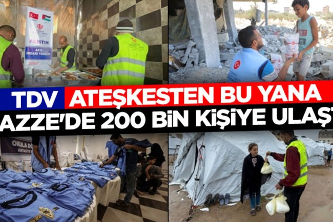 Türkiye Diyanet Vakfı ateşkesten bu yana Gazze'de 200 bin kişiye yardım ulaştırdı