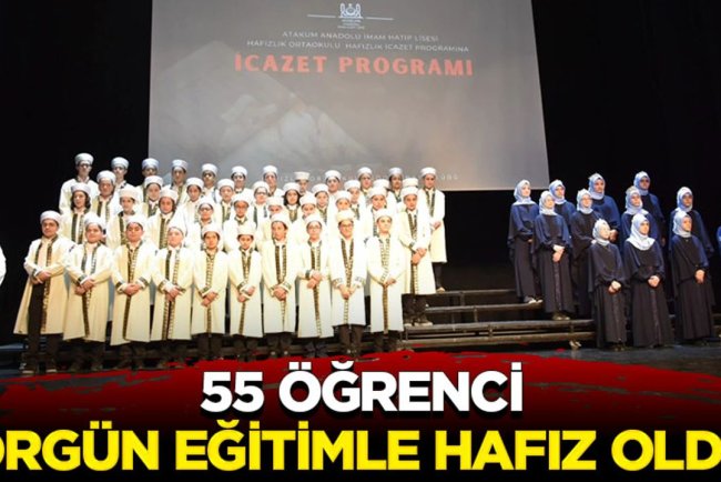 Atakum'da 55 öğrenci örgün eğitimle hafız oldu
