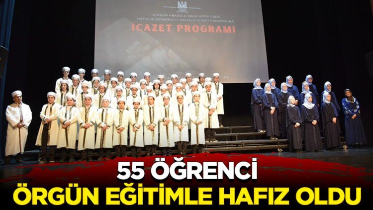 Atakum'da 55 öğrenci örgün eğitimle hafız oldu
