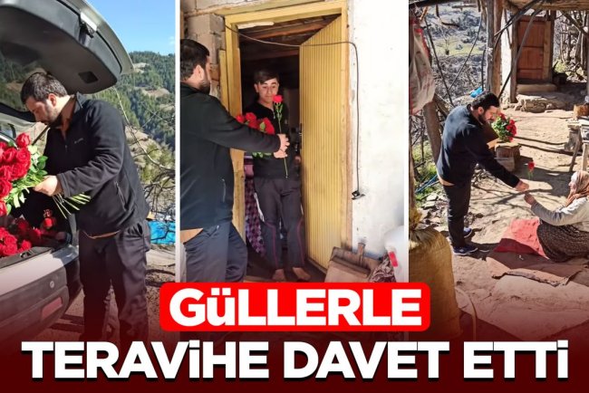 Güllerle teravihe davet etti