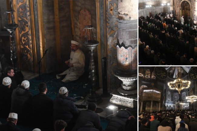 Diyanet İşleri Başkanı Ayasofya'da teravih namazı kıldırdı: Ramazan günlerini iyilik vakti olarak değerlendirelim