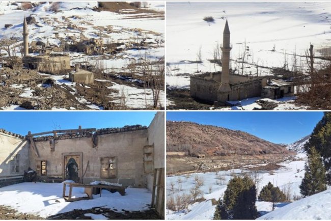 Sivas'ta baraj altında kalan köy sular çekilince tamamen ortaya çıktı