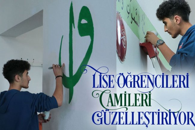 Lise öğrencileri ramazanda hat sanatıyla camileri güzelleştiriyor