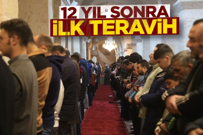 Halep'teki Emevi Camii'nde, teravih namazı 12 yıl sonra ilk kez kılındı