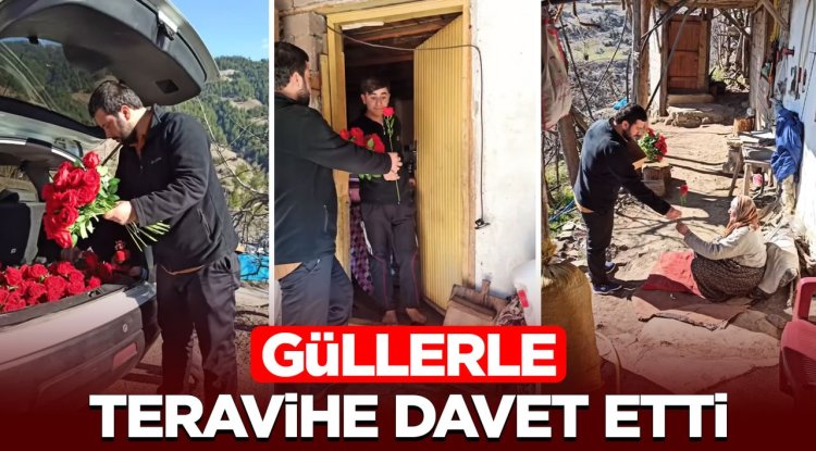 Güllerle teravihe davet etti