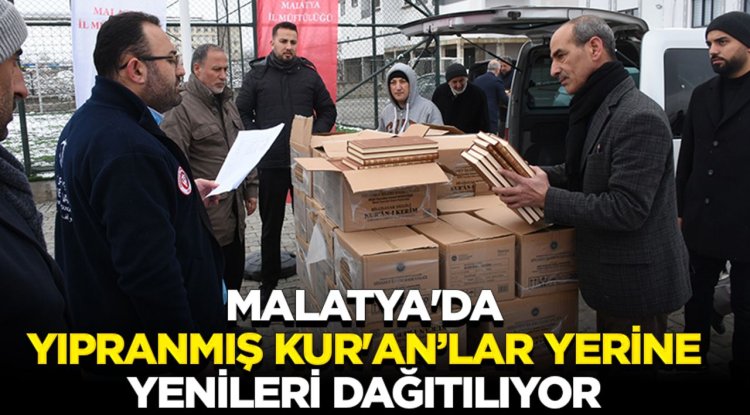 Malatya'da yıpranmış Kur'an-ı Kerimlerin yerine yenileri dağıtılıyor