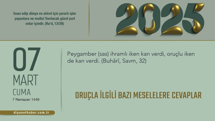 Oruçla İlgili Bazı Meselelere Cevaplar