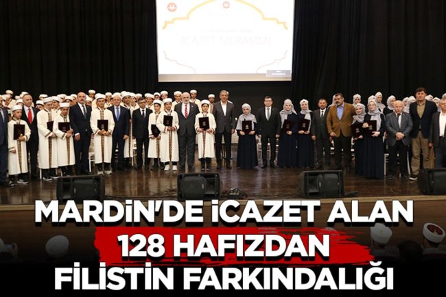 Mardin'de icazet alan 128 hafızdan Filistin farkındalığı