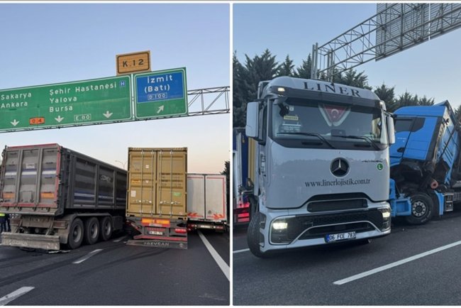 Anadolu Otoyolu'nun Kocaeli kesiminde zincirleme trafik kazası ulaşımı aksattı