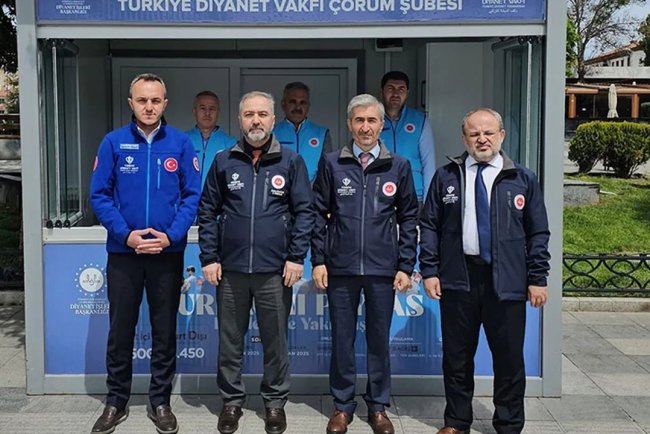 Çorum'da vekaletle kurban bağış standı dualarla açıldı