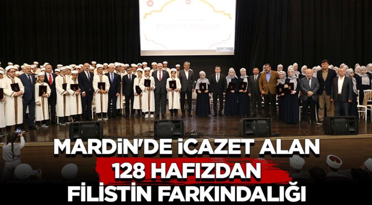 Mardin'de icazet alan 128 hafızdan Filistin farkındalığı