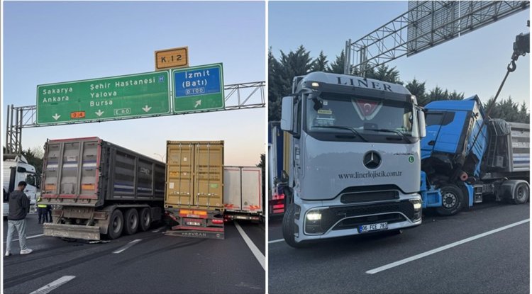 Anadolu Otoyolu'nun Kocaeli kesiminde zincirleme trafik kazası ulaşımı aksattı