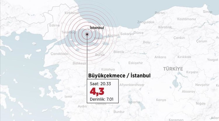 Marmara Denizi'nde 4,3 büyüklüğünde deprem