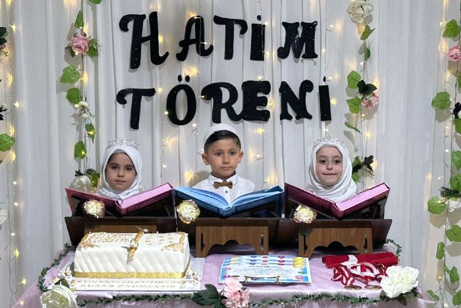 Pendik'te minikler, hatim heyecanı yaşadı