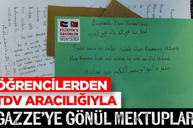 Öğrencilerden TDV Aracılığıyla Gazze’ye gönül mektupları