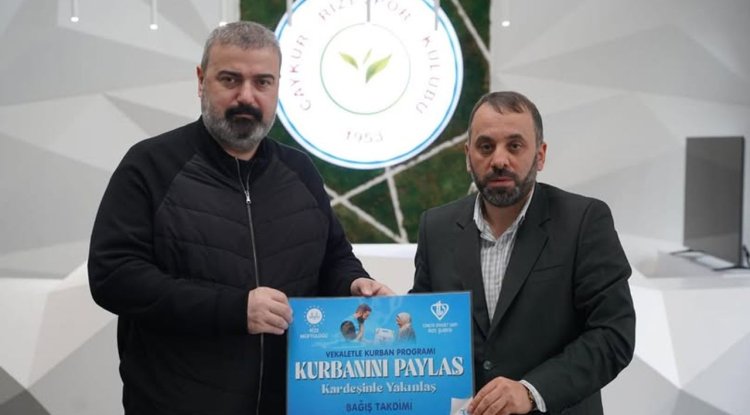 Çaykur Rizespor'dan TDV'ye kurban desteği