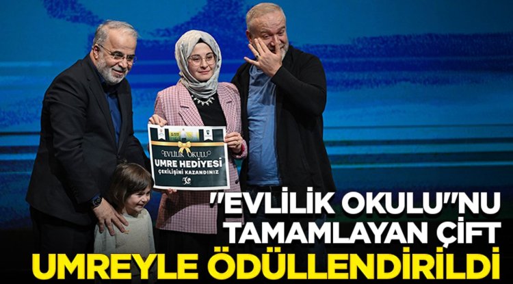 "Evlilik Okulu"nu tamamlayan çift umreyle ödüllendirildi