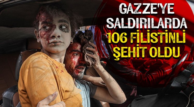 İşgalcilerin Gazze'nin birçok bölgesine düzenlediği yoğun hava saldırılarında 106 Filistinli şehit oldu