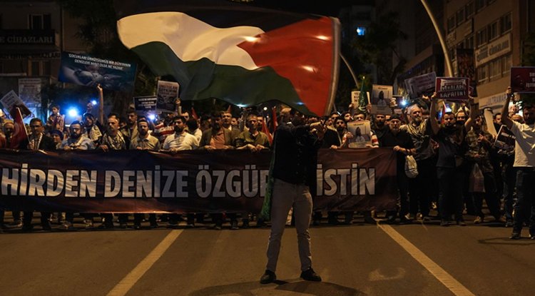 Başkentte işgalcilerin Gazze'ye saldırıları protesto edildi