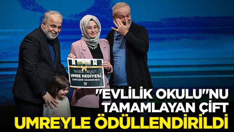 "Evlilik Okulu"nu tamamlayan çift umreyle ödüllendirildi