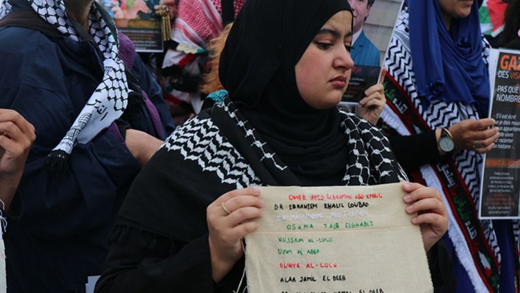 Fransa, Belçika ve İsviçre'deki 45 şehirde Gazze'de şehit edilen Filistinlilerin isimleri okundu