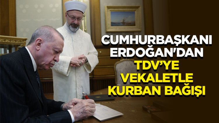 Cumhurbaşkanı Erdoğan'dan TDV’ye vekaletle kurban bağışı