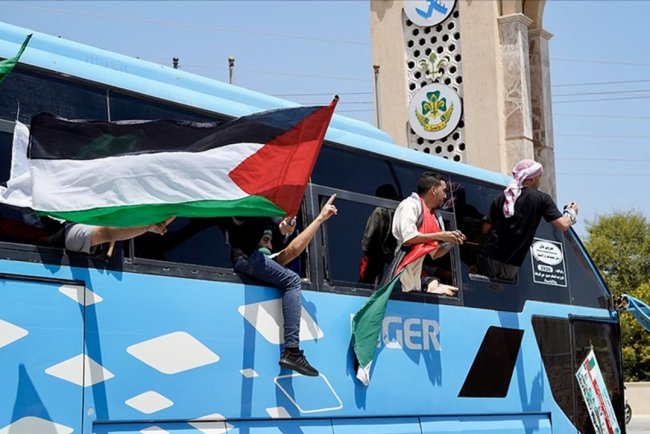 Gazze'ye ilerleyen Mağrib Direniş Konvoyu'nun Libya'nın doğusuna geçişine izin verilmiyor