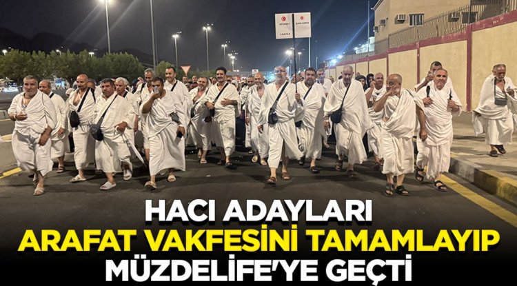 Hacı adayları Arafat vakfesini tamamlayıp Müzdelife'ye geçti