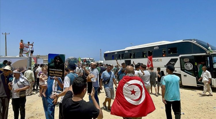 Gazze’ye ilerleyen Mağrib Direniş Konvoyu Libya’nın Zliten kentinden Misrata’ya doğru yola çıktı