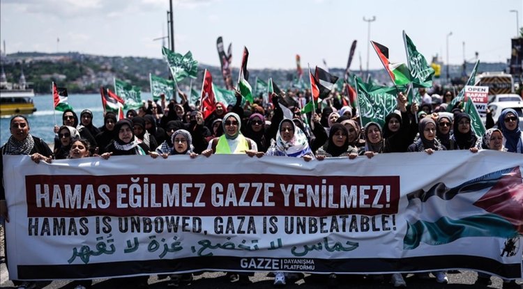 "Küresel Gazze Yürüyüşü" İstanbul'da düzenlendi