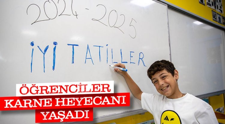 Öğrenciler karne heyecanı yaşadı