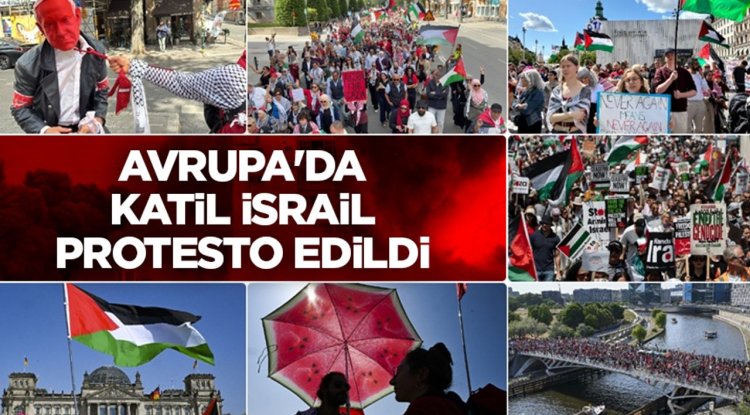 Avrupa'da, katil İsrail'in Gazze'ye yönelik saldırıları protesto edildi