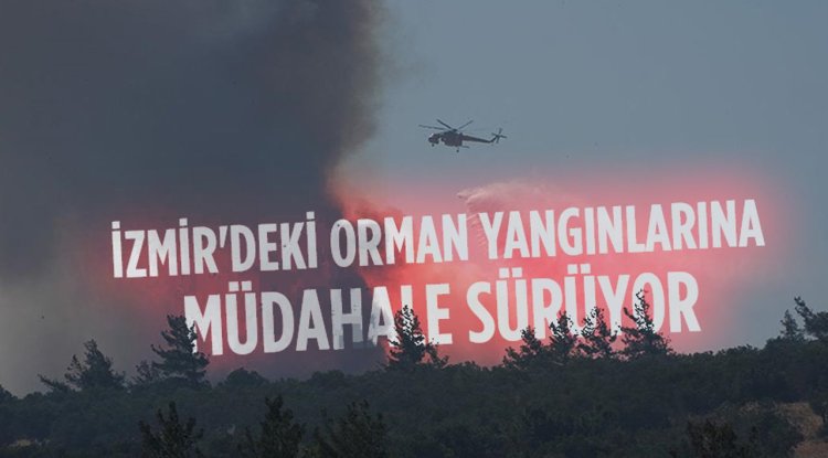 İzmir'deki orman yangınlarına müdahale sürüyor