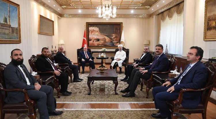 Başkan Erbaş, Suriye Vakıflar Bakanı Dr. Şükri’yi kabul etti