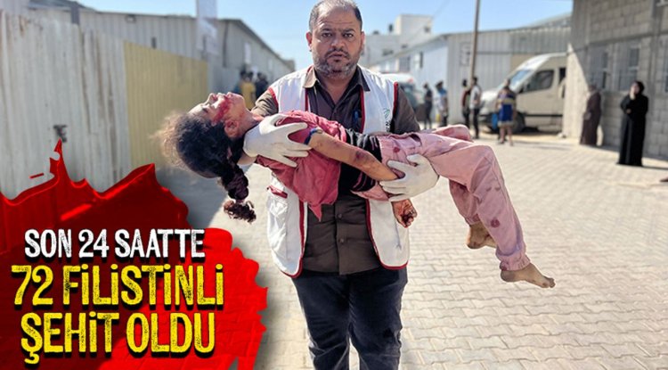 İşgalcilerin Gazze'de son 24 saatte düzenlediği saldırılarda 72 Filistinli şehit oldu