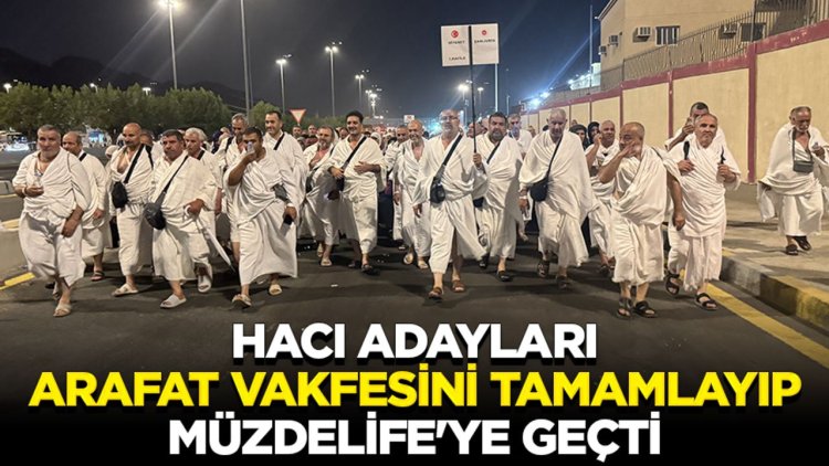 Hacı adayları Arafat vakfesini tamamlayıp Müzdelife'ye geçti