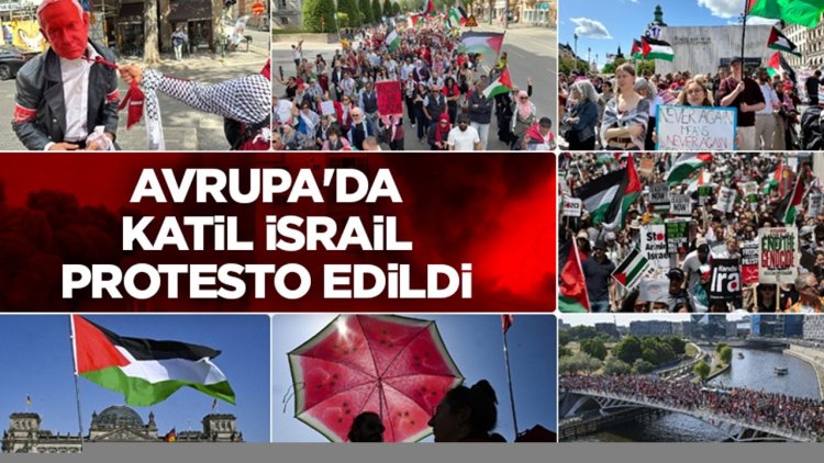Avrupa'da, katil İsrail'in Gazze'ye yönelik saldırıları protesto edildi