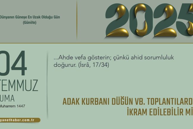 Adak Kurbanı Düğün vb. Toplantılarda İkram Edilebilir mi?