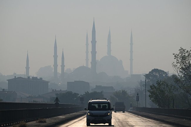 Bulgaristan'daki orman yangınının koku ve dumanı 50 kilometre uzaklıktaki Edirne'ye ulaştı