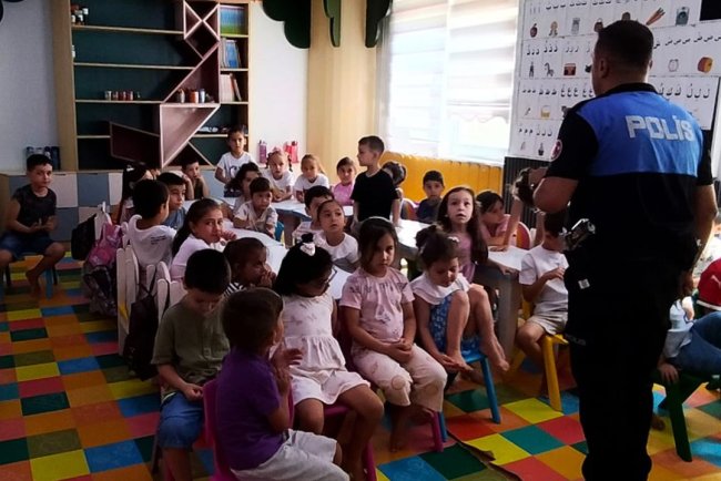 Anamur'da Yaz Kur’an Kursu öğrencilerine trafik eğitimi