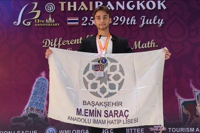 İmam hatip lisesi öğrencisi uluslararası matematik yarışmasında dünya üçüncüsü oldu