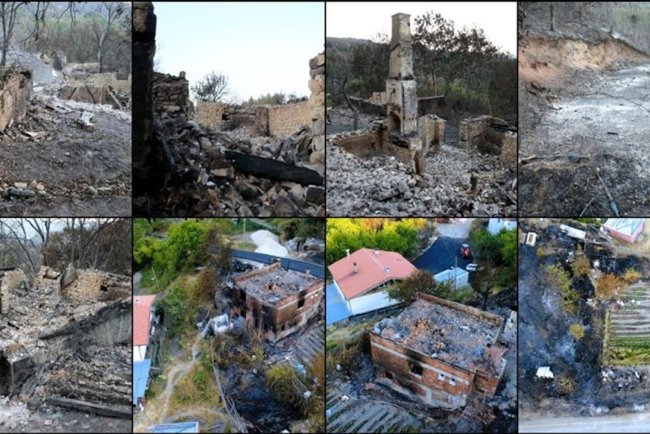 Karabük'te orman yangınlarının yol açtığı hasar görüntülendi