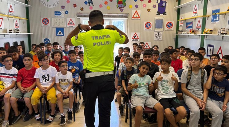Yeşilyurt'ta Yaz Kur’an Kursu öğrencilerine trafik eğitimi