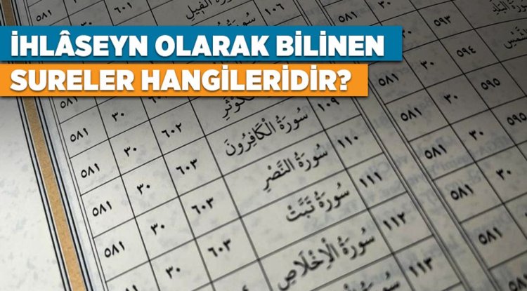 İhlaseyn olarak bilinen sureler hangileridir?