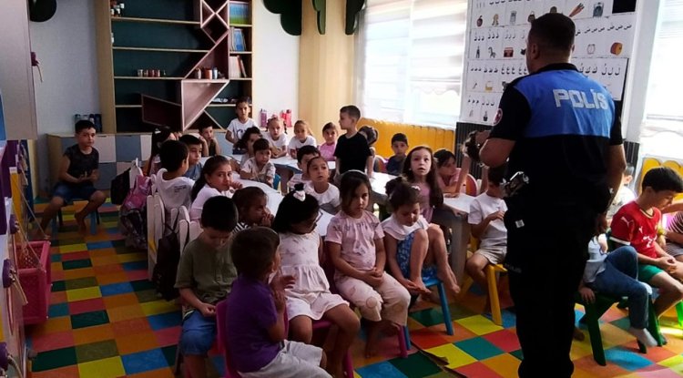 Anamur'da Yaz Kur’an Kursu öğrencilerine trafik eğitimi