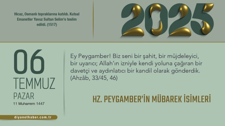 Hz. Peygamber’in Mübarek İsimleri