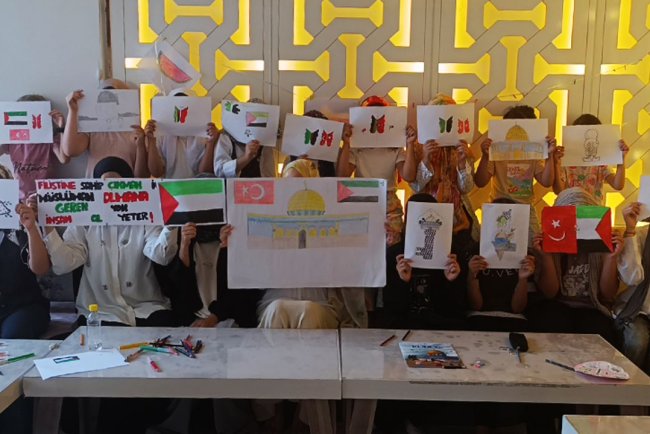 Anamur'da çocuklar, Gazze’deki insani drama dikkat çekti