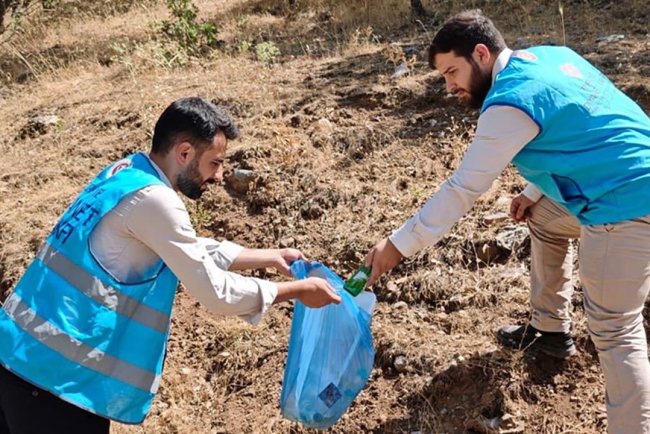 Alacakaya'da din görevlileri orman yangınlarına karşı önlem aldı