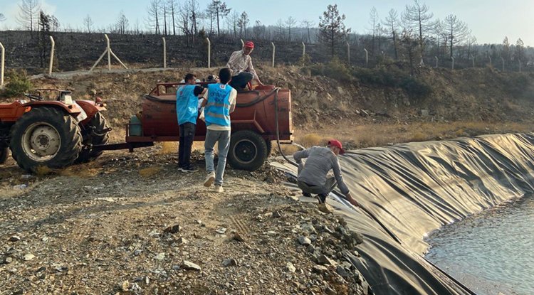 Diyanet personelinin yangınla mücadelesine tam not